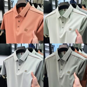 Luxury brand men's short sleeved polo T-shirt