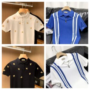 Trendy Striped Polo TShirt For Men Casual Loose Fit (Pack of 4)