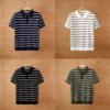 Men's short summer new ice silk knitted men's Polo T-shirt (Pack of 4)